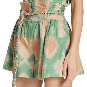 Ulla Johnson Marin Shorts Green Calcite Tie Dye Cotton Bohemian Summer Beach 2
